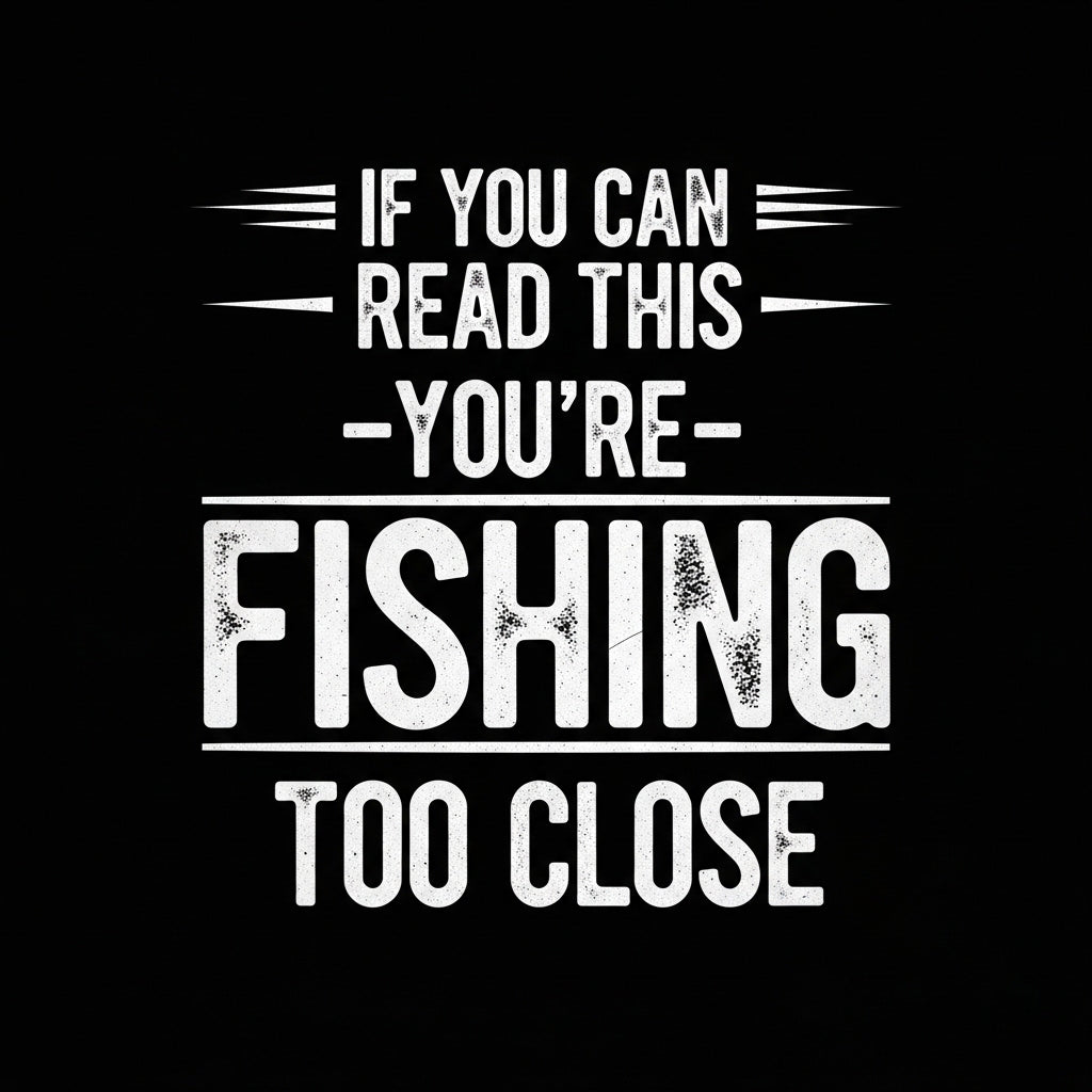 Fishing Too Close Text Mug