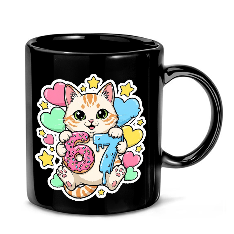 Cute Kitten Donut Ice Cream Mug