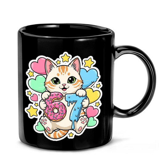 Cute Kitten Donut Ice Cream Mug