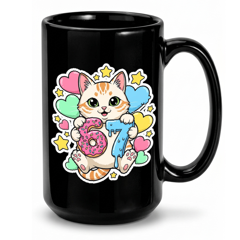 Cute Kitten Donut Ice Cream Mug