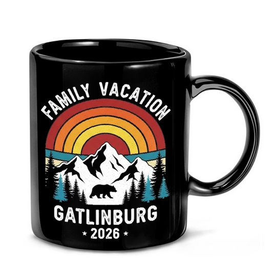 Gatlinburg Family Sunset Retro Mug