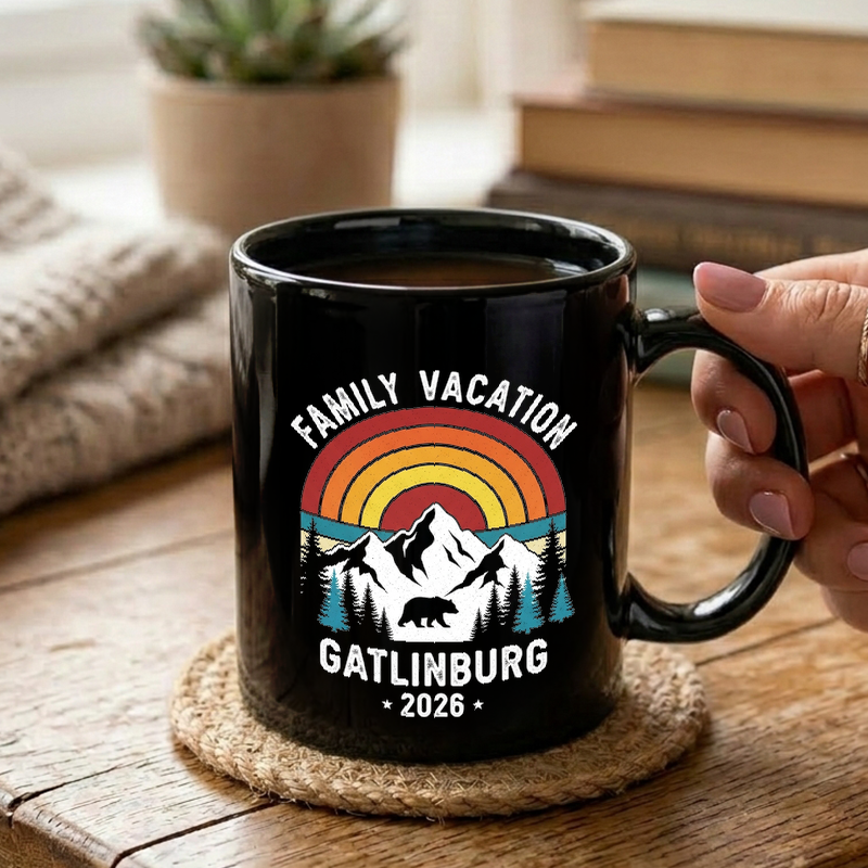 Gatlinburg Family Sunset Retro Mug