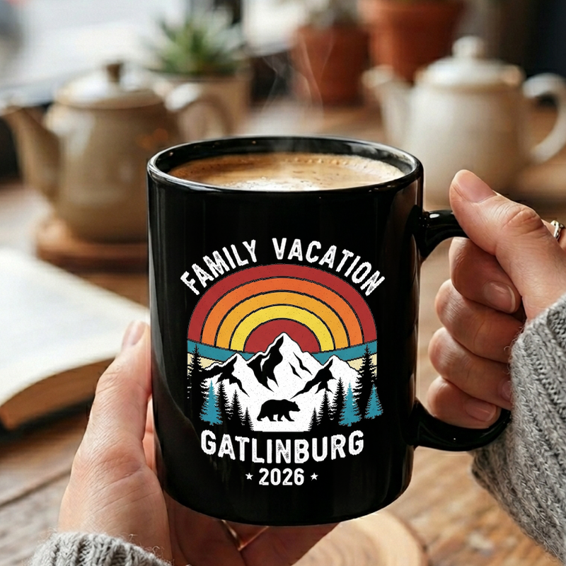 Gatlinburg Family Sunset Retro Mug