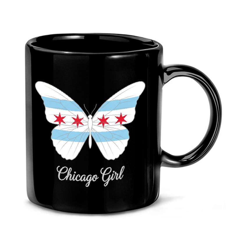 Chicago Butterfly Flag Design Mug