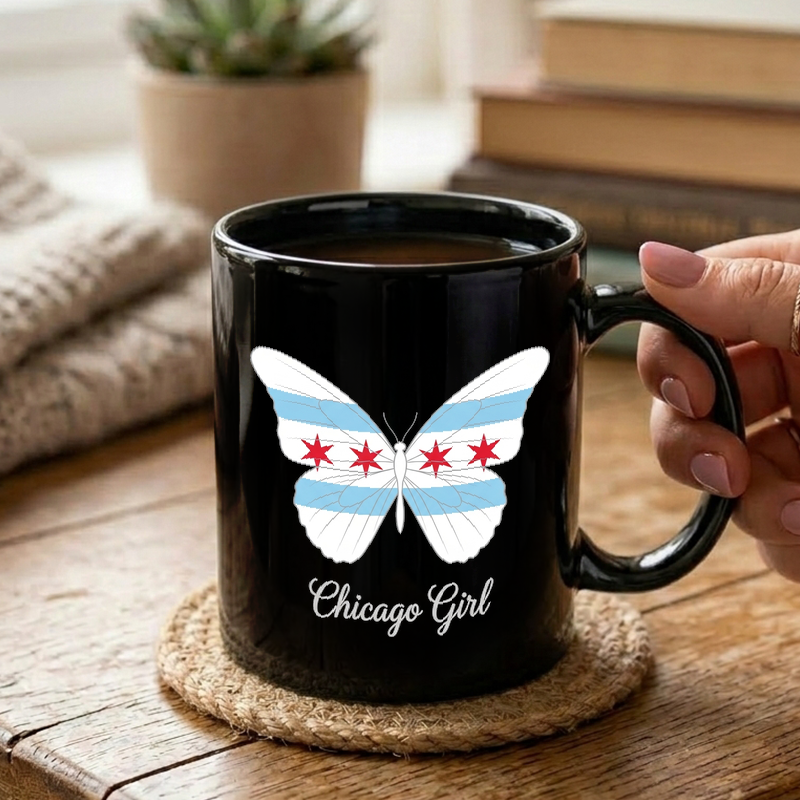 Chicago Butterfly Flag Design Mug