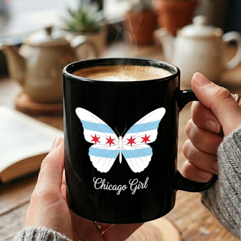 Chicago Butterfly Flag Design Mug