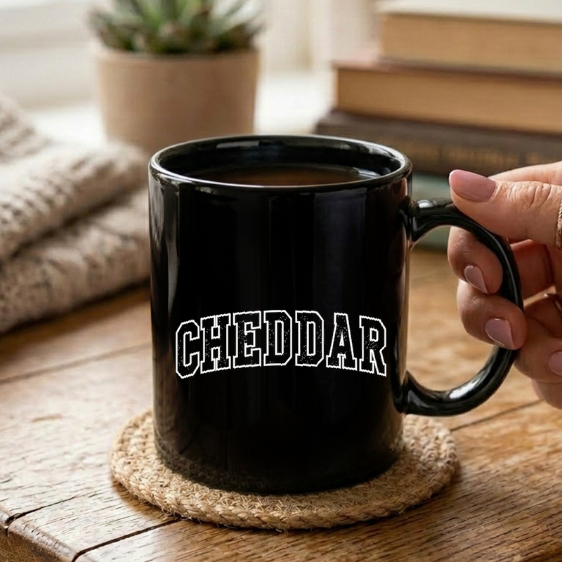 Cheddar Varsity Lettering Mug