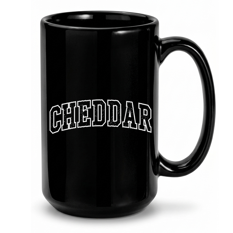Cheddar Varsity Lettering Mug
