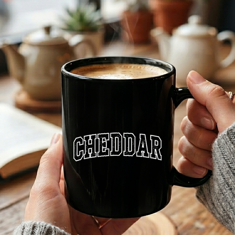 Cheddar Varsity Lettering Mug