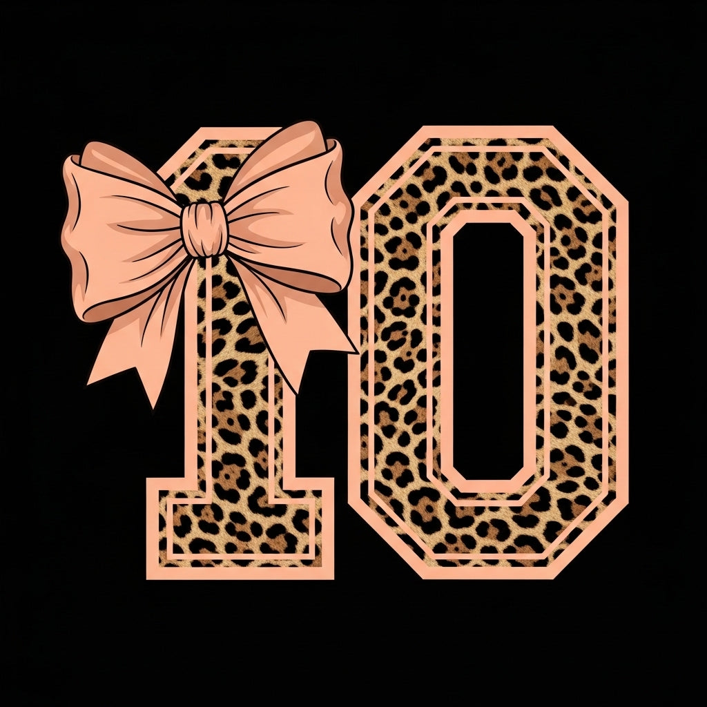 Leopard Print Number Ten Mug
