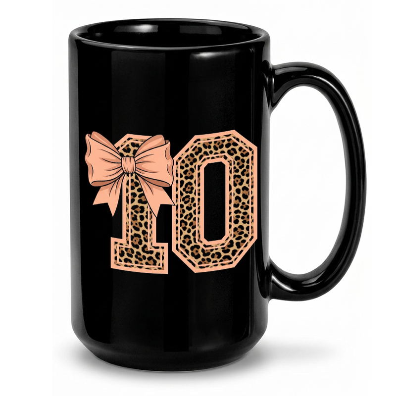 Leopard Print Number Ten Mug