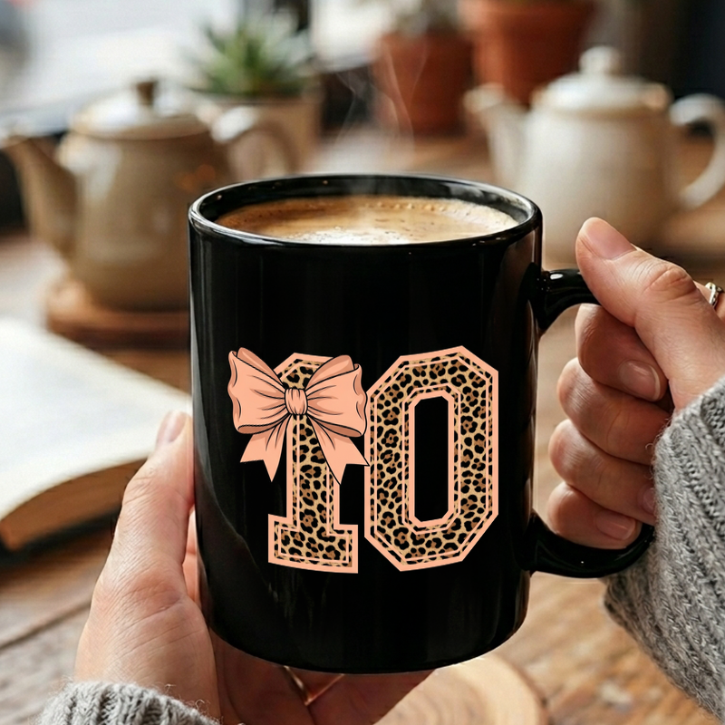 Leopard Print Number Ten Mug