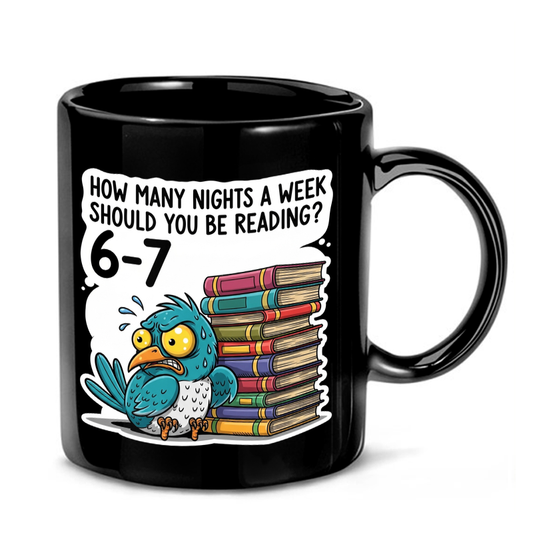 Stressed Bird & Books Mug