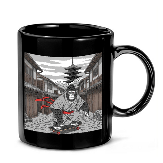 Gorilla Skateboard Ukiyo-e Art Mug