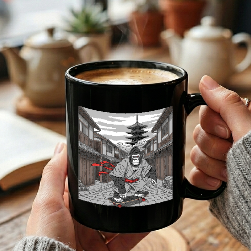 Gorilla Skateboard Ukiyo-e Art Mug