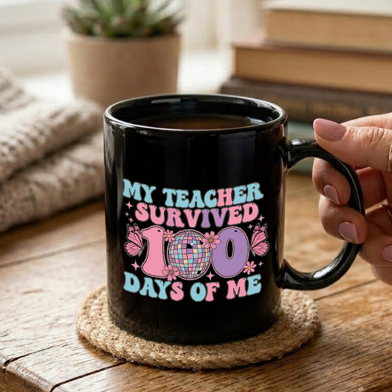 Teacher Survival 100 Days Mug