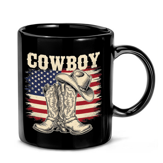 Distressed Cowboy Flag Graphic Mug