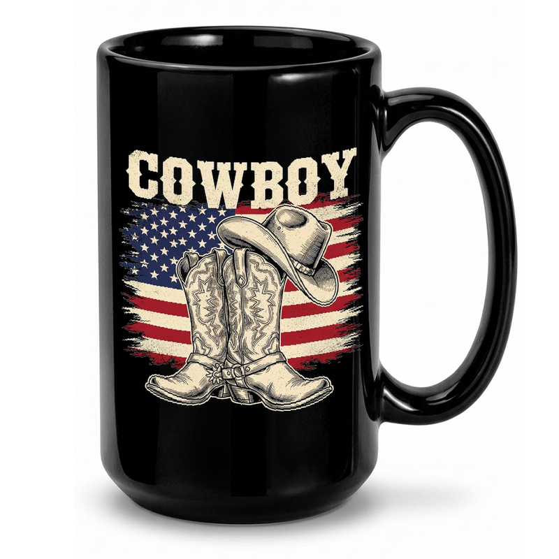 Distressed Cowboy Flag Graphic Mug