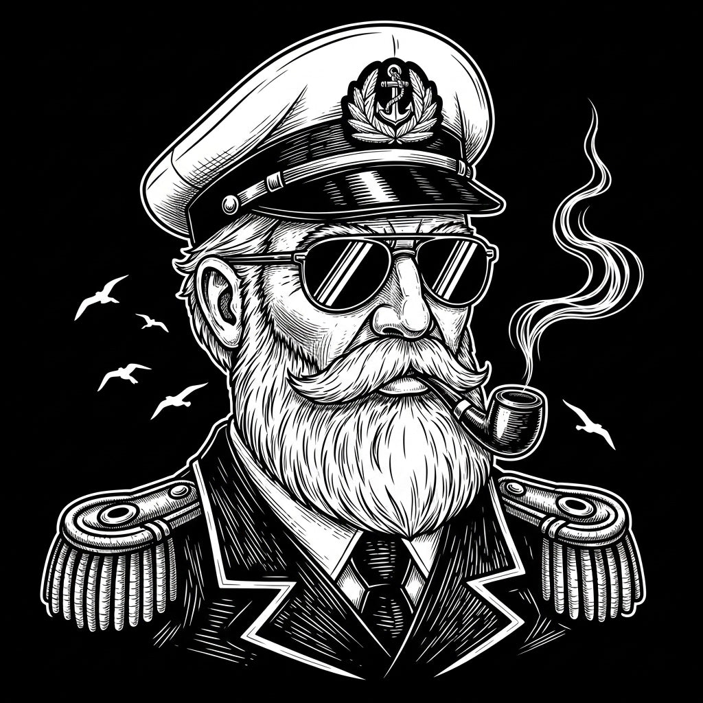 Vintage Boat Captain Illustration Mug