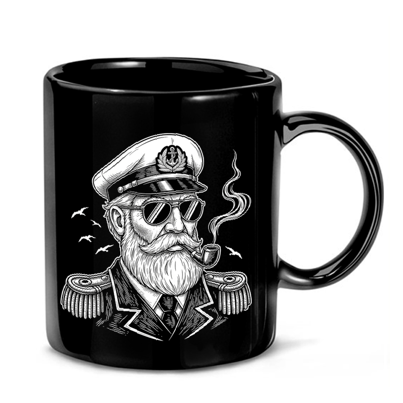 Vintage Boat Captain Illustration Mug