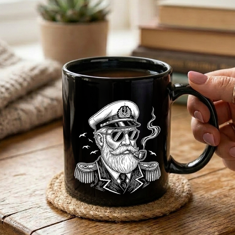 Vintage Boat Captain Illustration Mug