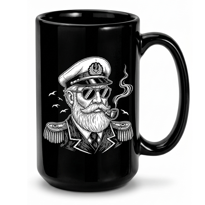 Vintage Boat Captain Illustration Mug