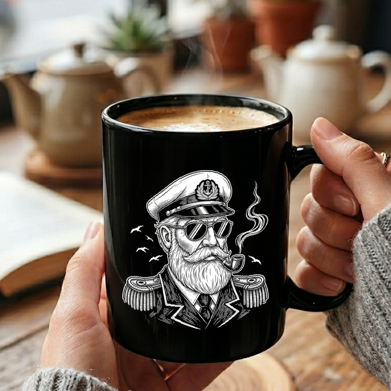Vintage Boat Captain Illustration Mug