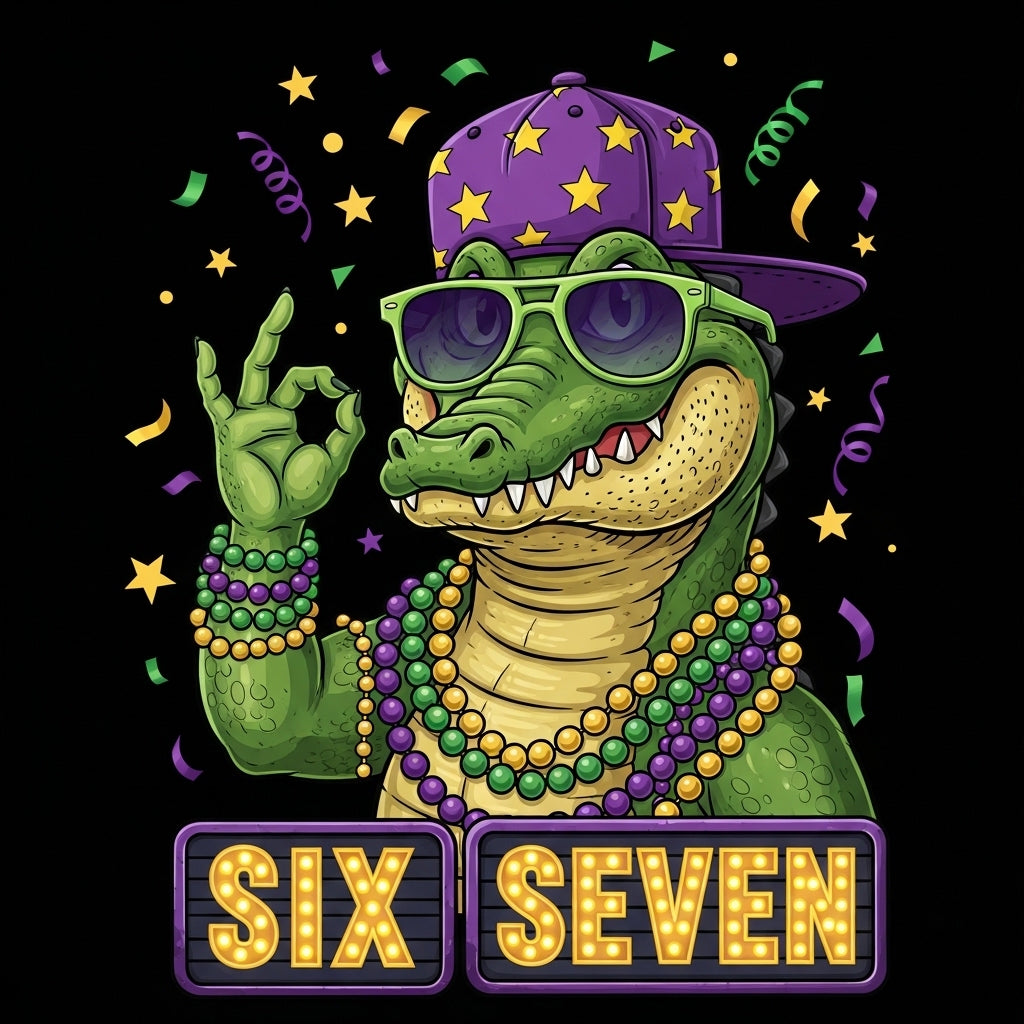 Mardi Gras Alligator Illustration Mug