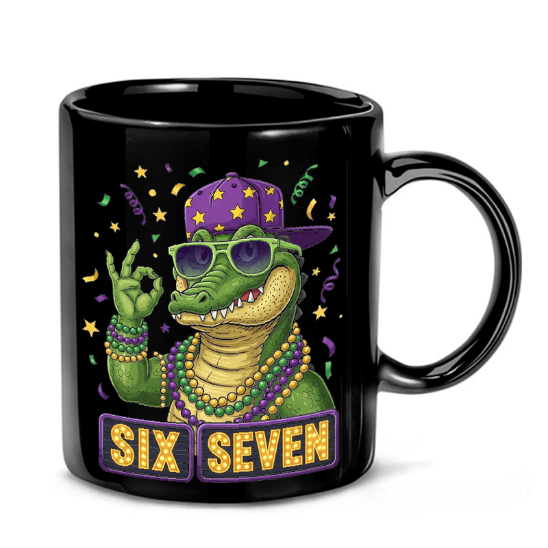 Mardi Gras Alligator Illustration Mug