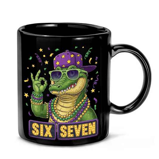 Mardi Gras Alligator Illustration Mug