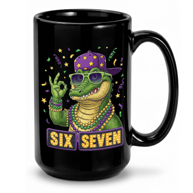Mardi Gras Alligator Illustration Mug