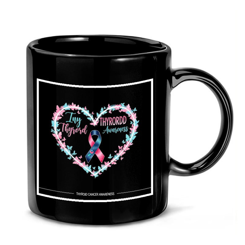 Watercolor Heart Butterfly Ribbon Mug