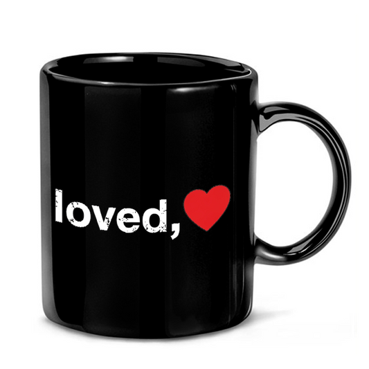 Loved Heart Typography Mug