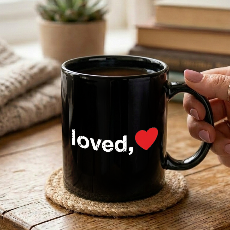 Loved Heart Typography Mug