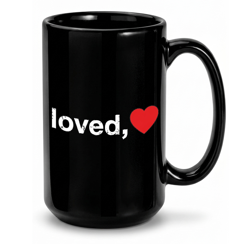 Loved Heart Typography Mug