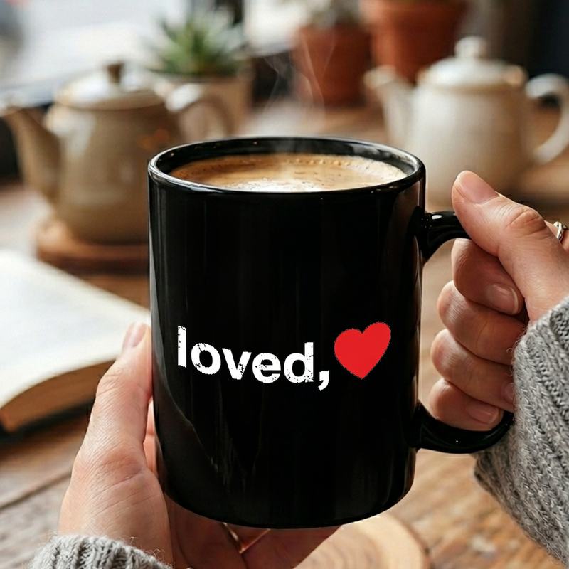 Loved Heart Typography Mug