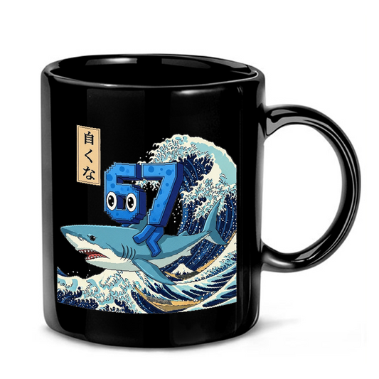67 Character Shark Wave Mug