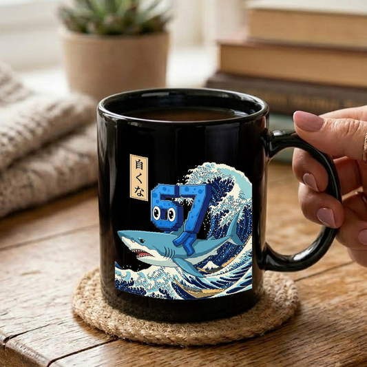 67 Character Shark Wave Mug