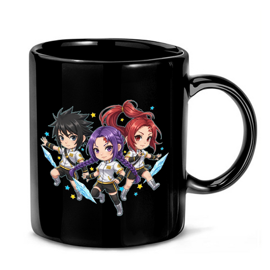 Vibrant Chibi K-Pop Demon Hunter Trio Art Mug