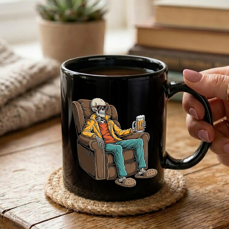 Relaxing Skeleton Humor Mug