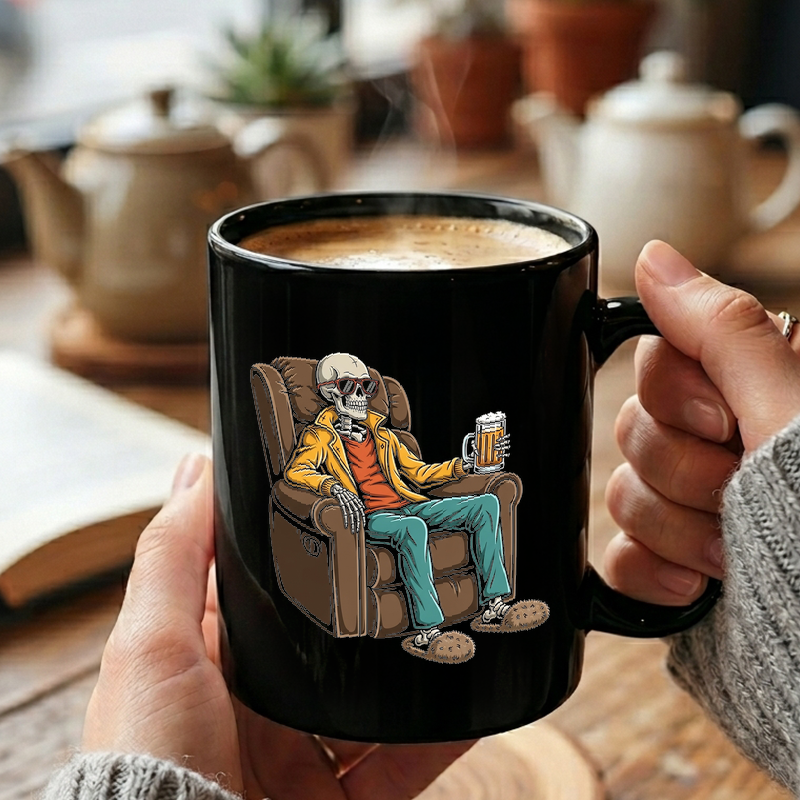 Relaxing Skeleton Humor Mug
