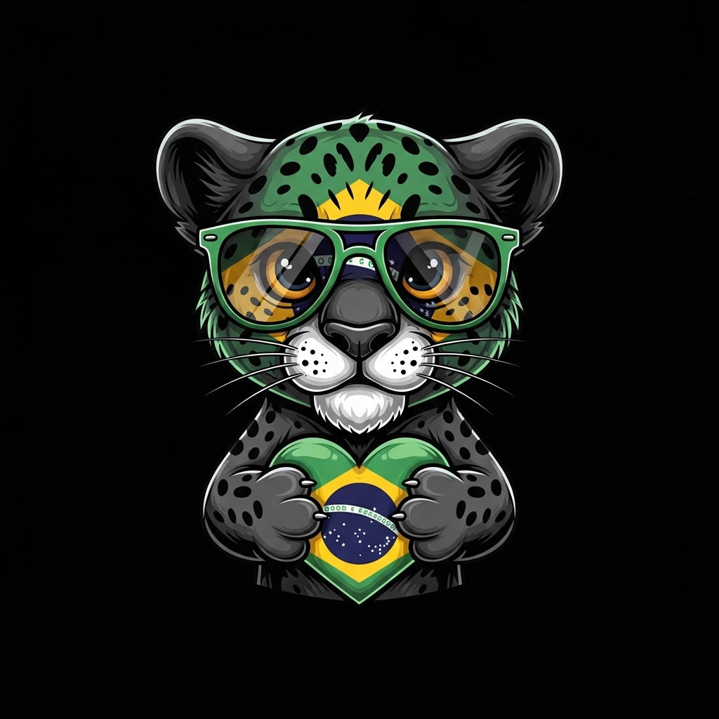 Brazilian Jaguar Patriotic Heart Mug