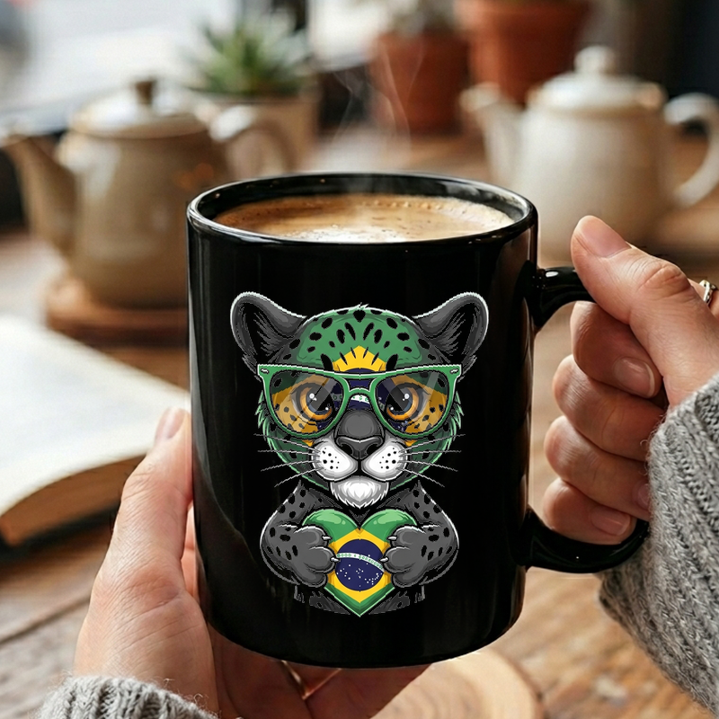 Brazilian Jaguar Patriotic Heart Mug