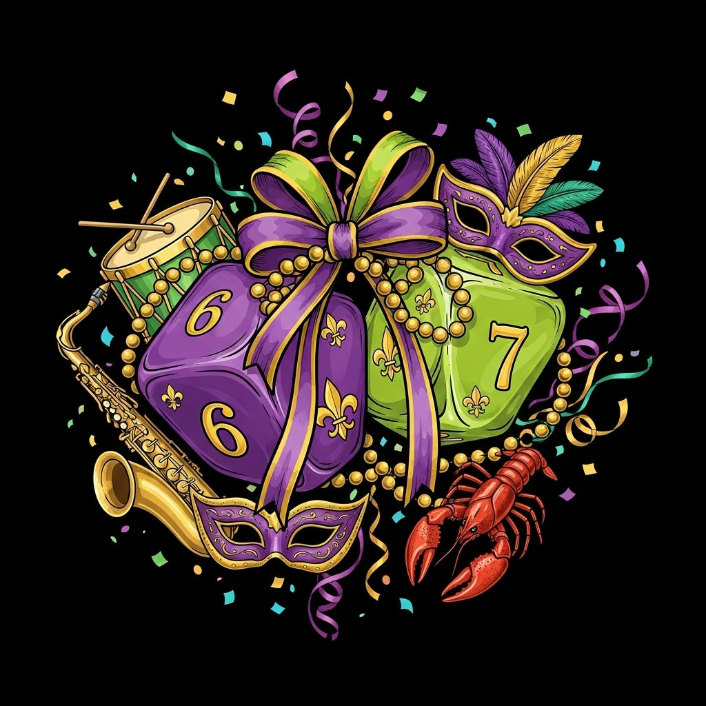 Mardi Gras Dice Celebration Mug