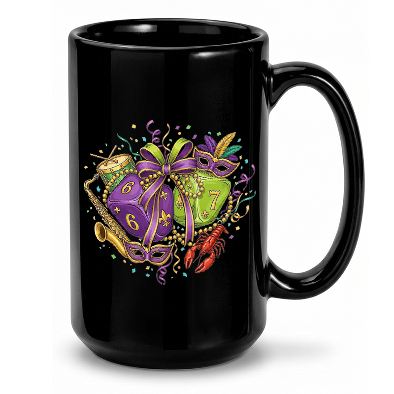 Mardi Gras Dice Celebration Mug