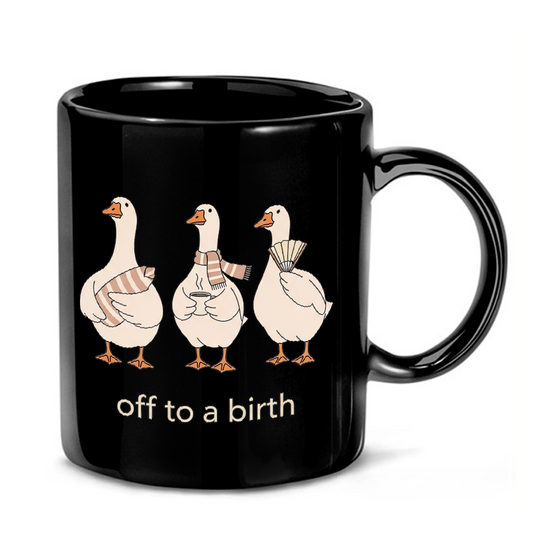 Whimsical Birth Goose Illustration Mug