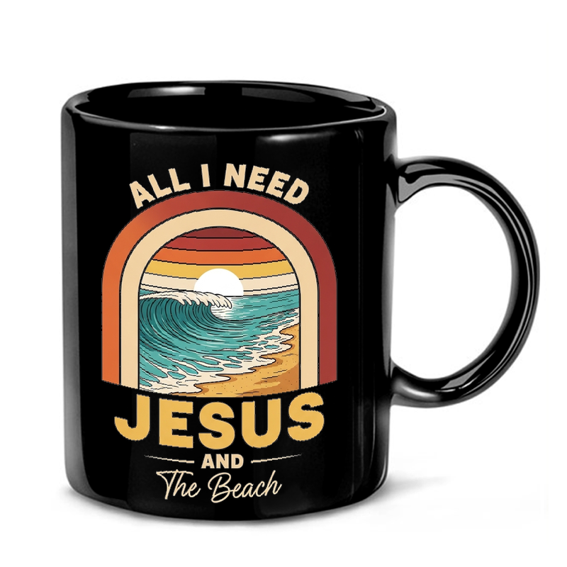 Beach Sunset Faith Design Mug