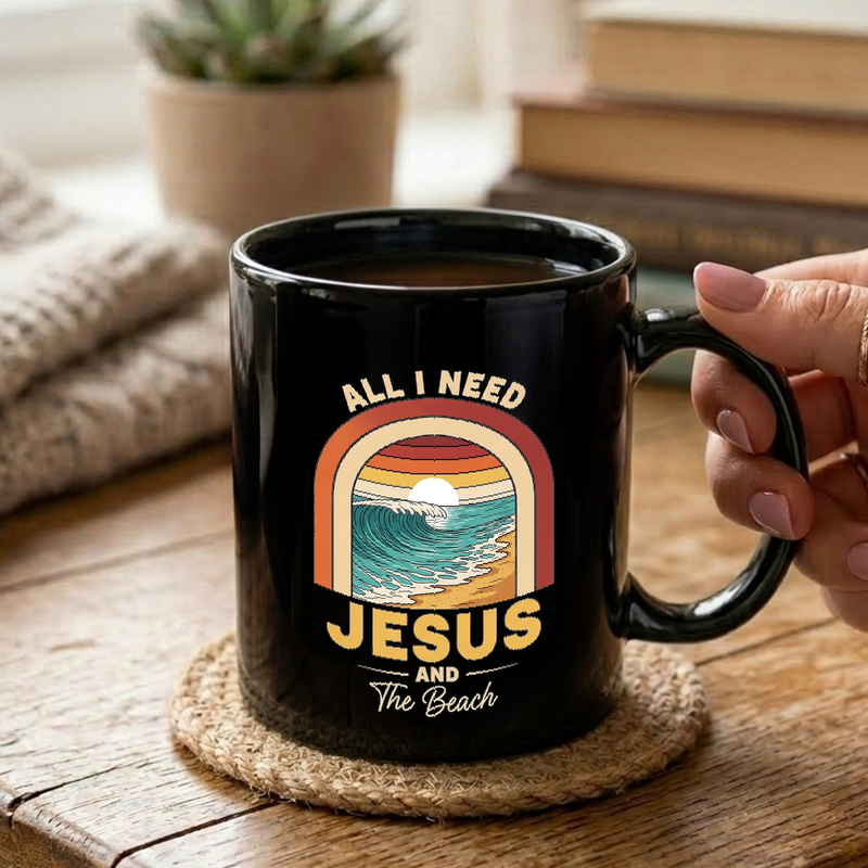 Beach Sunset Faith Design Mug