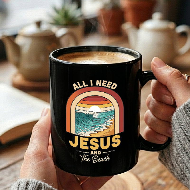 Beach Sunset Faith Design Mug