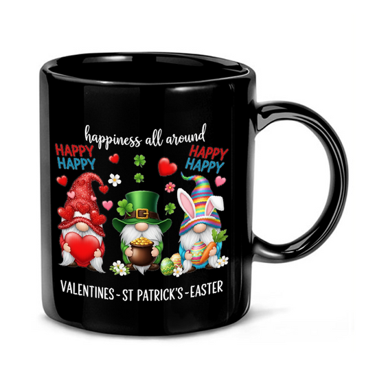 Festive Holiday Gnomes Illustration Mug